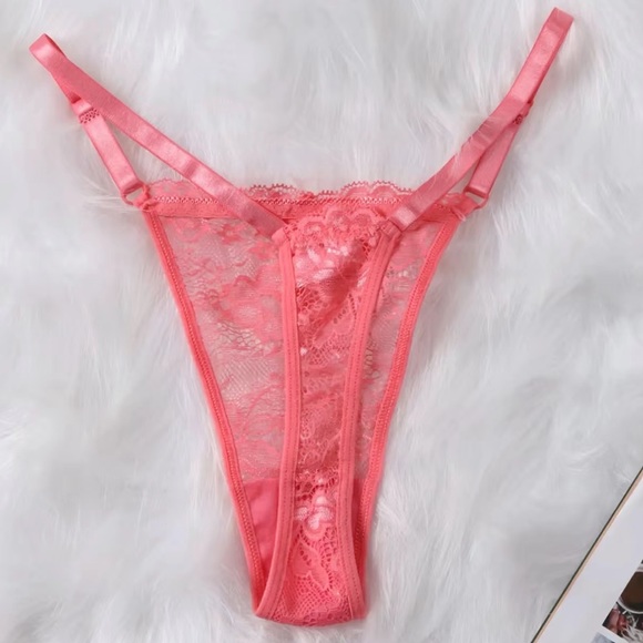 Women’s 6pc Adjustable Lace Sheer Thong Panties Set - Picture 7 of 9